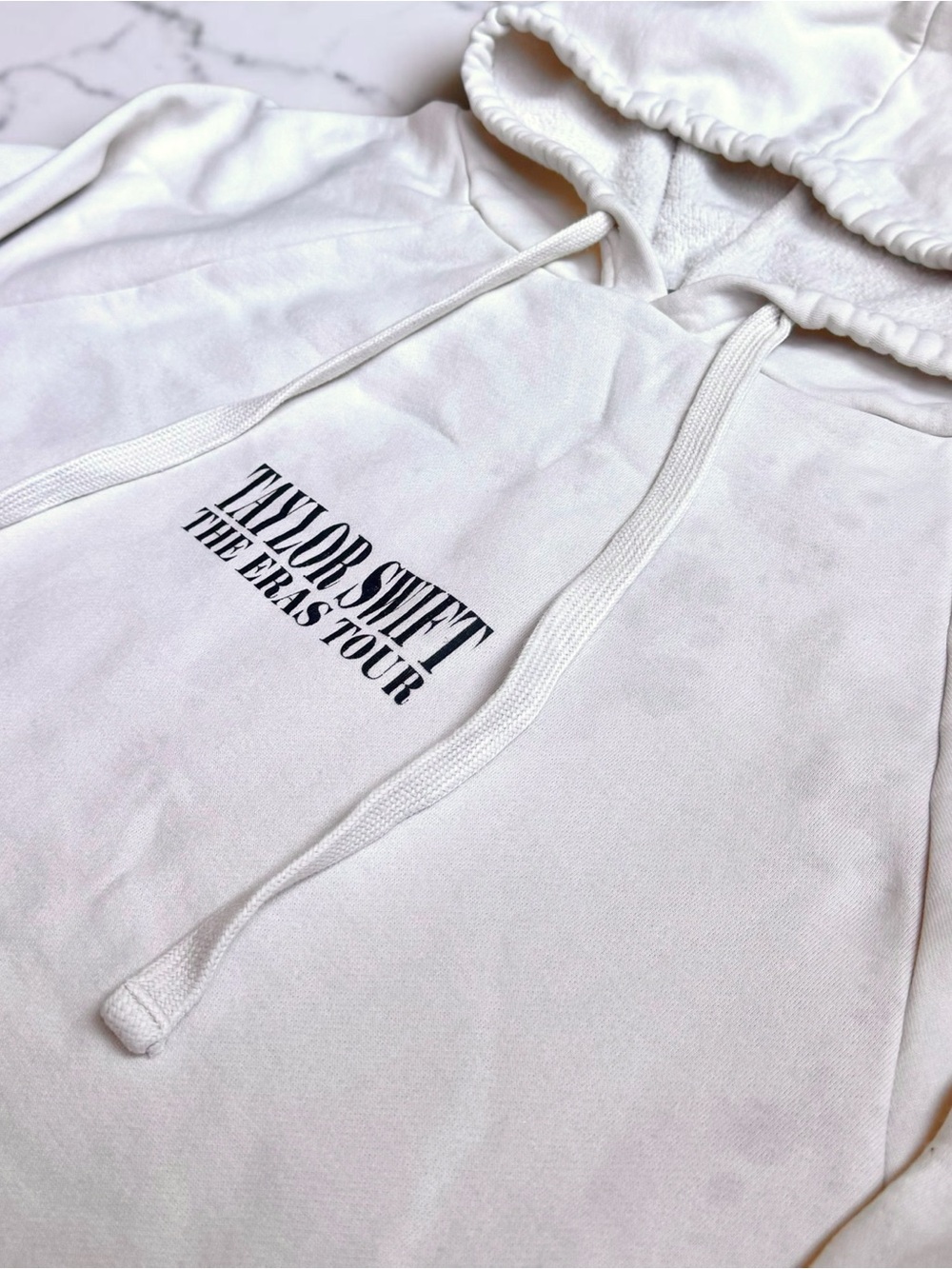 Taylor Swift Eras Tour Cream White Cloud Wash Hoodie XL Photo Collage Oversized